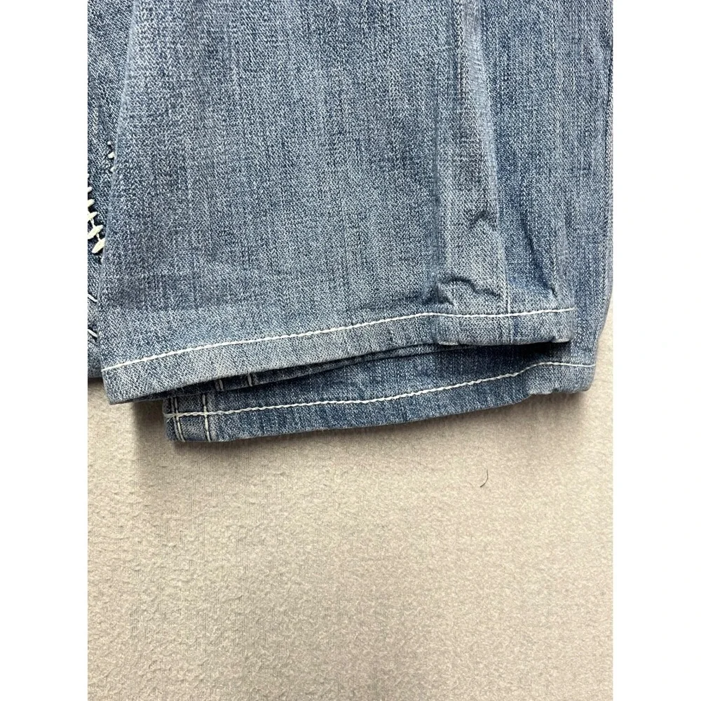 True Religion Ricky Big T‎ Straight Leg XL 38x30 Jeans Light Wash  White Stitch